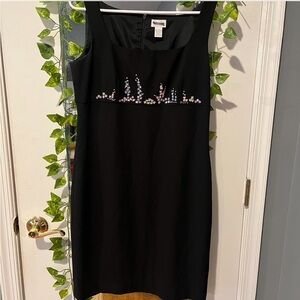 Vintage Ann Taylor loft embroidered midi dress tailored fit